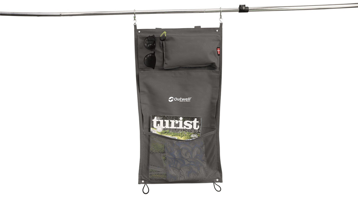 Outwell Neat and Tidy Organiser with accessories on metal pole