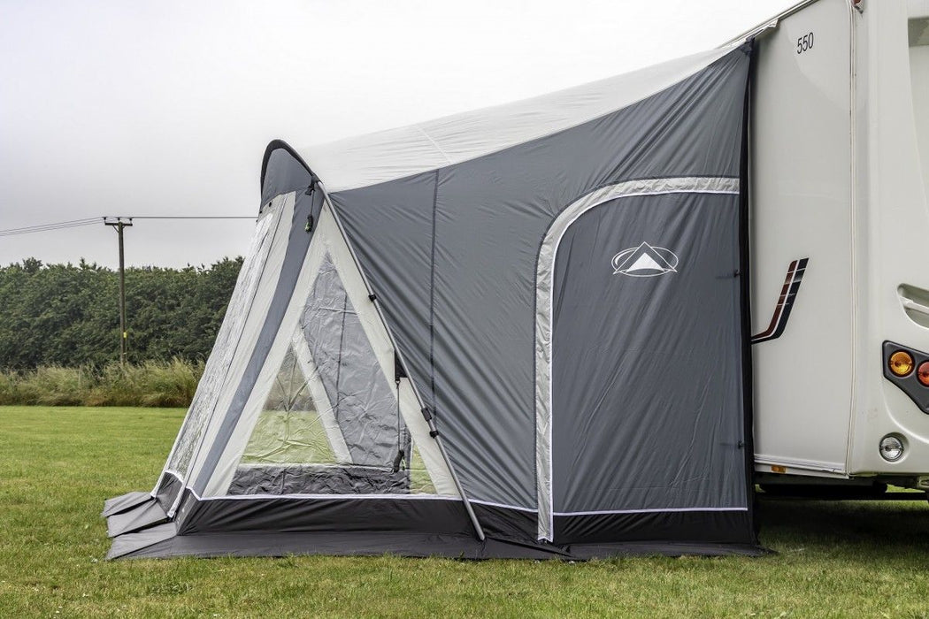 Sunncamp Swift 325 SC - Deluxe Caravan Awning side view showing doorway closed