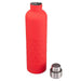B&Co 500ml Stainless Steel Geo Design Bottle Flask - Red - main product image, showing bottle with lid removed by its side