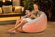 Bestway Inflatable Waterproof LED Chair With 7 Colour Lights - lifestyle image, showing product in use