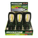 Brookstone COB LED Magnetic Work Light with Torch – main product image of  flashlights in a green and black retail display box, with the product packaging visible behind and below the lights. Please note: this listing is for one flashlight only