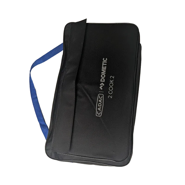 Cadac 2 Cook 2 Pro QR Twin Burner Camping Stove - product image, showing carry bag from bird's eye view