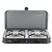 Cadac 2 Cook 2 Pro QR Twin Burner Camping Stove - product image, shown from front angle with lid open 