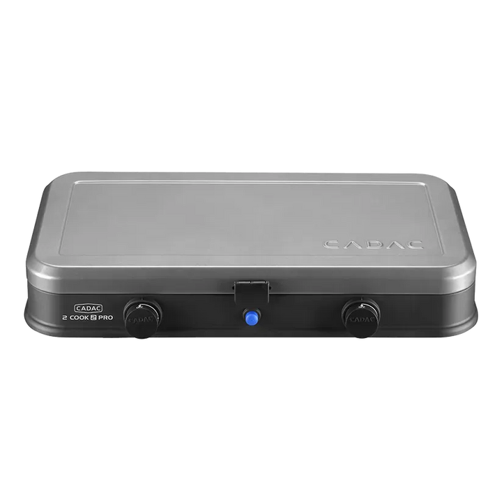 Cadac 2 Cook 2 Pro QR Twin Burner Camping Stove - product image, shown from front angle with lid closed