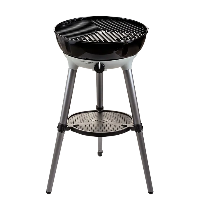 Cadac Carri Chef 40 QR BBQ, Paella Pan & Grill Combo - product image, showing BBQ from front view with grill plate installed and lid removed
