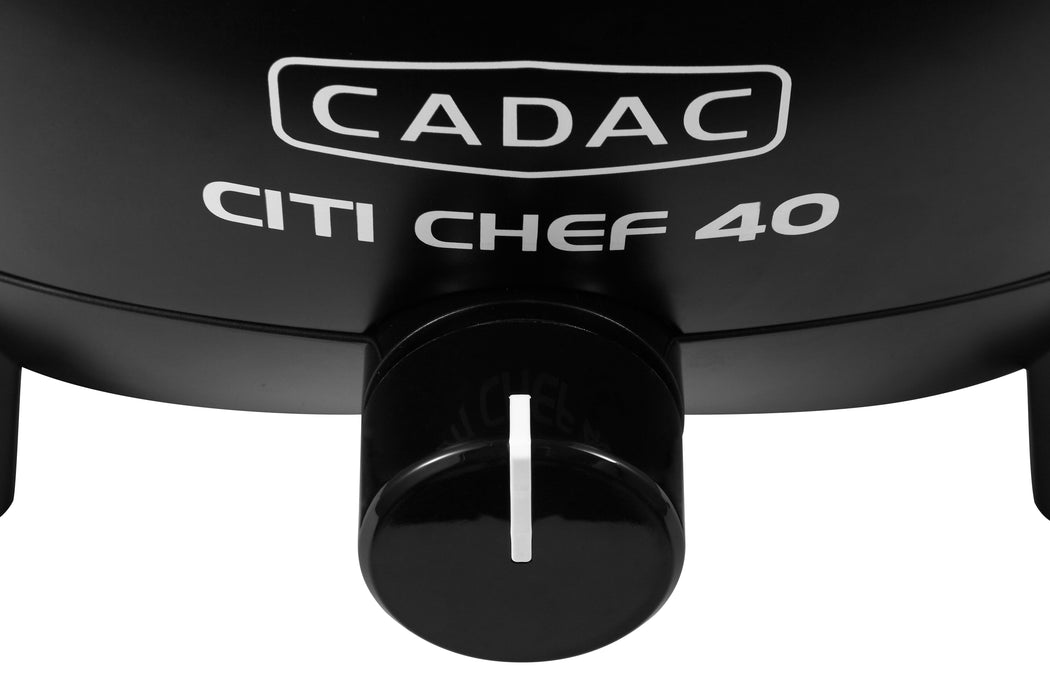 Cadac Citi Chef 40 Black - Urban & Camping Gas BBQ close up image of knob