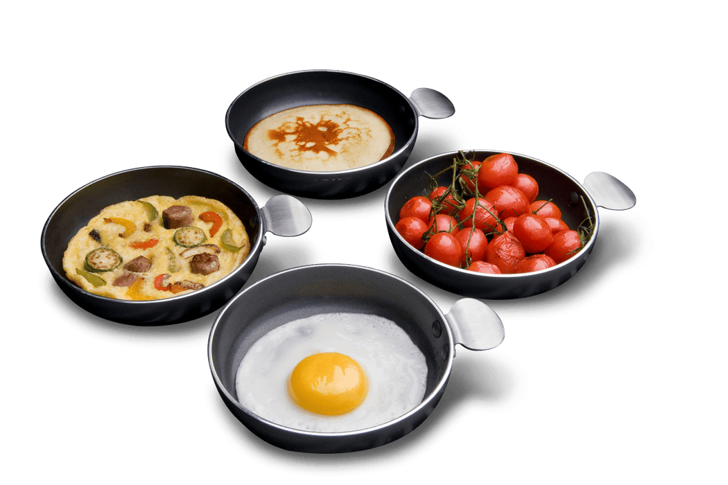 Cadac Tapas Dishes - Set of 4 - main product image, showing dishes being used to cook food