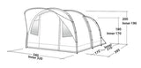 Easy Camp Edendale 600 - 6 Berth Tunnel Tent 3D floorplan