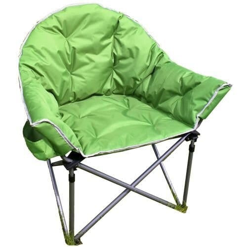 Crusader Comfort Compact Padded Folding Chair – Green - product image, showing chair from front angle