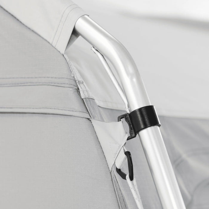 Dometic Rally 200 Poled Caravan Awning - 2026 Model - product image, showing close-up of pole threaded through awning sleeve