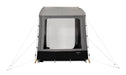 Dometic Rally 200 Poled Caravan Awning - 2026 Model - product image, showing front-on view of awning against white background, with front window curtain open, showing view of inside