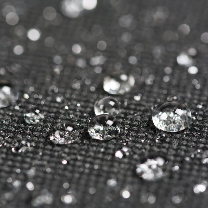 Dometic Rally Poled Caravan Porch Awning - product image, showing close-up of awning material, demonstrating the material's waterproofing capacity