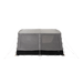 Dometic Rally Poled Caravan Porch Awning - product image, showing front-on view of awning pitched with guylines, with all entrances and windows closed