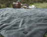 Easy Camp Heather Fleece Blanket - 170 x 130 cm - close-up of material with Easy Camp logo