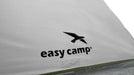 Easy Camp Huntsville 500 - 5 Person Tunnel Tent feature image of easy camp logo on tent with water drops 