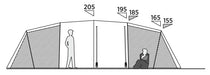 Easy Camp Leka Twin 8 Person Family Tent - product diagram with dimensions
