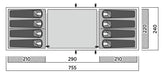 Easy Camp Leka Twin 8 Person Family Tent - product bird's eye view diagram with dimensions