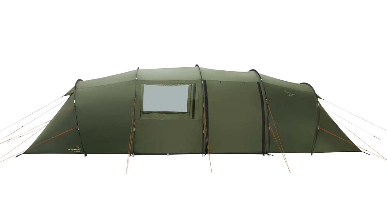 Easy Camp Leka Twin 8 Person Family Tent - product image, shown from front view with both front and back doors closed