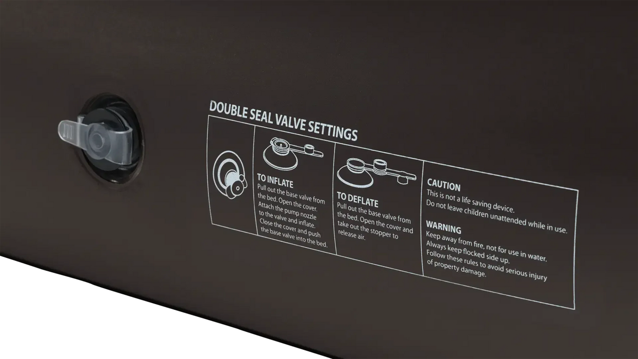 Easy Camp Maple Inflatable Lounge Set - product close-up image, showing valve instructions