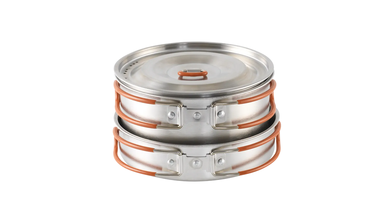 Easy Camp Moss Tour Stainless Steel Cook Set - product image, showing set components stacked together