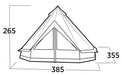 Easy Camp Vaulen Tipi 7 Person Festival Tent - product diagram with dimensions