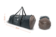 Easy Camp Vaulen Tipi 7 Person Festival Tent - product image, showing carrybag from two angles with measurements
