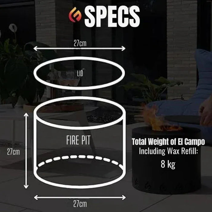 EcoFuego El Campo Fire Pit - Stainless Steel — Aztec Leisure