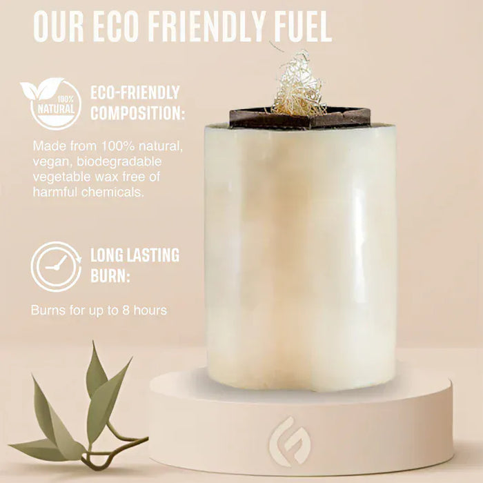 EcoFuego Fire Pit Wax Refill - Natural 4.5kg - product information graphic