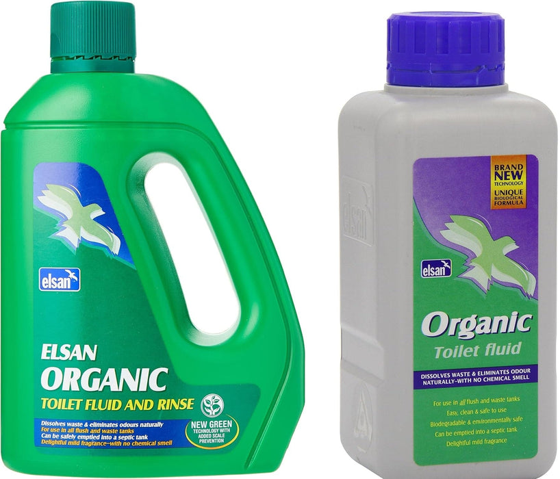 Elsan organic 400ml & 2 litre toilet fluid and rinse 
