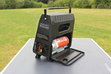 Highlander Compact Gas Heater showing gas cannister