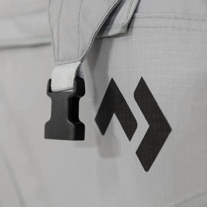 Kampa Dometic Storm Tie Down Kit - Mist Close-up of a gray bag with a black logo on a matching gray background