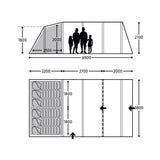 Kampa Hayling 6 Person Tunnel Tent Floorplan