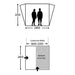 Kampa Tailgater Poled Rear Drive-Away Awning for SUVs and Cars - product diagram, showing height and width dimensions from side-on and bird's eye views