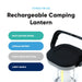 Leisurewize 3W COB LED Rechargeable Camping Lantern 1000 Lumens - product image, showing a rechargeable camping lantern with features listed on a white background