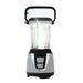 Leisurewize 3W COB LED Rechargeable Camping Lantern 1000 Lumens - main product image, showing a portable LED camping lantern with a silver and black base, a clear body, and a black carrying handle, shown illuminated against a white background.