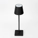 Leisurewize Lucia Rechargeable Table Lamp – Black - product image, showing lamp from bird's eye view against plain white background, with on/off tap button visible on top