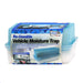 Leisurewize Moisture Mate Refillable Moisture Trap - main product image, showing a packaged re-useable vehicle moisture trap by LeisureWize. The product is shown inside its retail box with a blue and white label, featuring a translucent light blue plastic container with a ribbed lid.