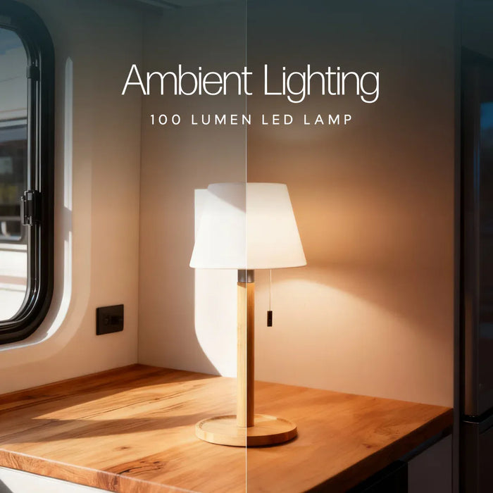 Leisurewize Orli Rechargeable Table Lamp – lifestyle image, showing lamp on table demonstrating illumination brightness