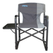 Liberty Leisure Director Camping Chair with Side Table – Grey - main product image, of a grey folding chair with a small table on a white background, featuring the 'Liberty' brand.