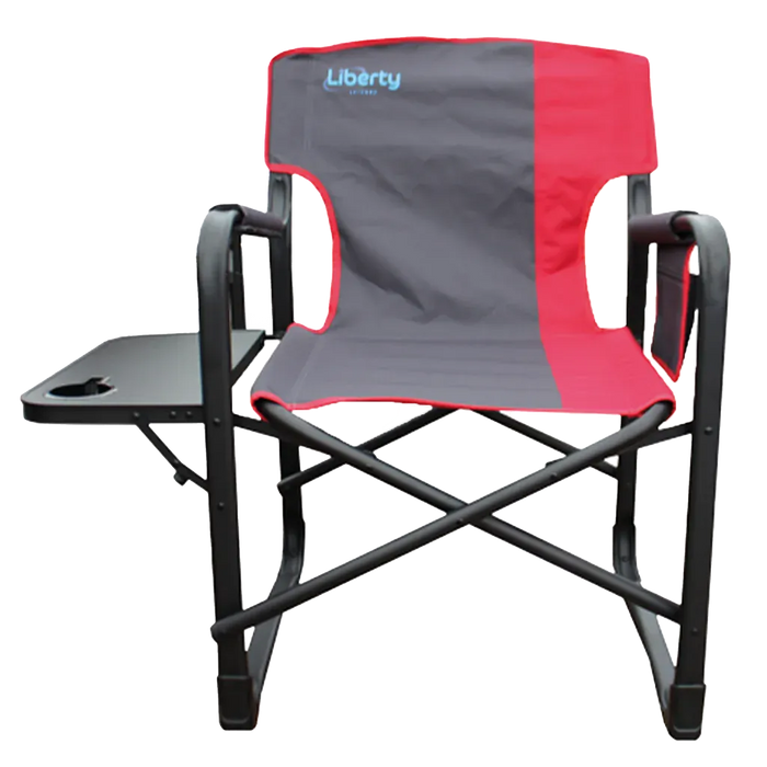 Liberty Leisure Director Camping Chair with Side Table – Red - main product image
