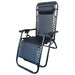 Liberty Leisure Hygrove Zero Gravity Relaxer Chair – Black - main product image of a black zero-gravity outdoor lounge chair with a mesh fabric seat and backrest, supported by a tubular metal frame with tensioning hardware.