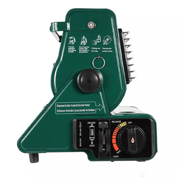Lifestyle Portable Camping Gas Heater - product image, shown from side view