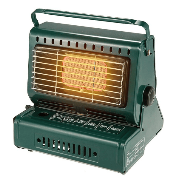 Lifestyle Portable Camping Gas Heater - product image, shown in use