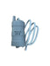 A light gray plastic pump or dispenser component with a coiled tube attached and small wire leads, shown on a plain white background. The body has printed text reading 'MAAS 16' with CE markings.