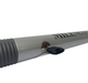 Milenco High Security Steering Wheel Lock - Silver - product image, showing close-up of key in horizontal position inserted into wheel lock