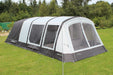 Outdoor Revolution Airedale 6S Inflatable Tent 2024 - 6 Berth Tunnel Tent feature image of tent pitched on campsite left side angled view with doors zipped up