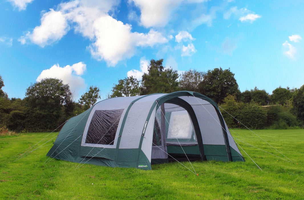 Outdoor Revolution Atom 500 - product image, showing tent from left-hand side, pitched in field surrounded by trees