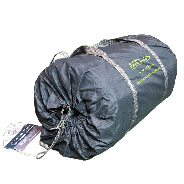 Outdoor Revolution Rock ’n’ Roll King Campervan Self-Inflating Mat - product image, showing rolled-up mat inside carry bag