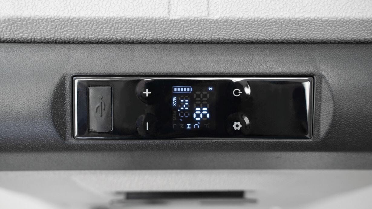 Outwell Arctic Chill 50 Compressor Cooler - product image, close-up of control panel