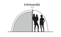 Outwell Arizona 3 Person Standing Height Camping Tent - product diagram with dimensions